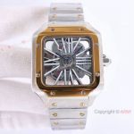 Swiss Quality Two Tone Skeleton Cartier Santos de Watch 40mm for Men